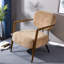 Chaises d'appoint surdimensionnées, structure métallique en tissu brun clair, méridienne moderne pour la maison
