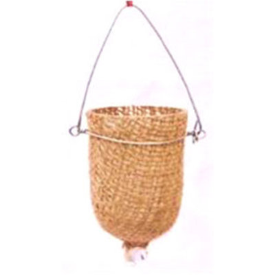 Petit porte-votive en verre à suspension en toile jute