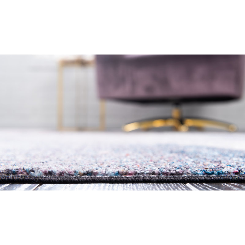 Tapis gris / noir Mayson, Rond 3 pi 3 po