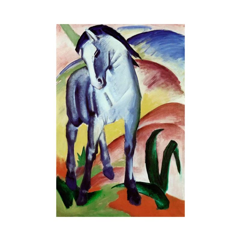 Blue Horse by Franz Marc - Wrapped Canvas Painting, 20.32 cm H x 30.48 cm W