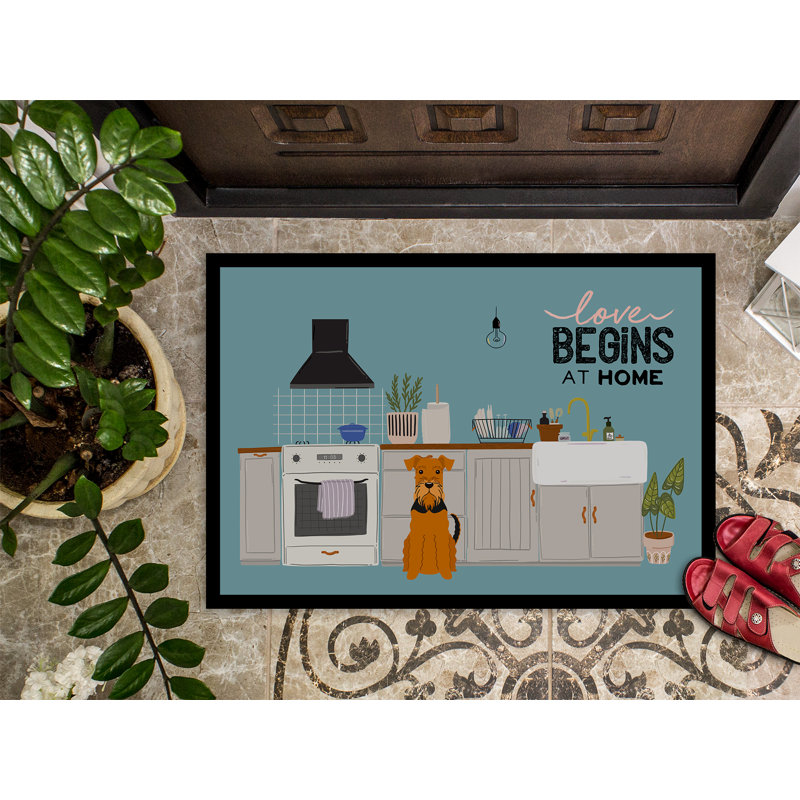 Tapis d'entrée antidérapant Guerriero, Airedale, L 18 po x L 27 po