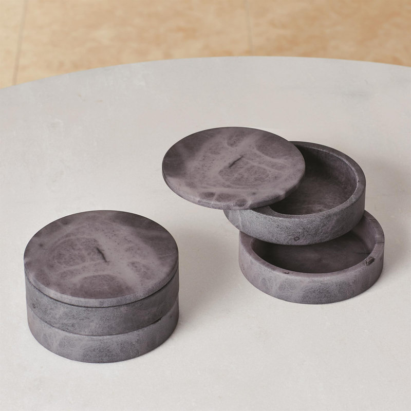 Alabaster Swivel Box-Grey, Gray