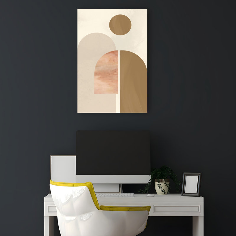 Harmonie abstraite - Affiche murale géométrique contemporaine abstraite, H 18 po x l 12 po