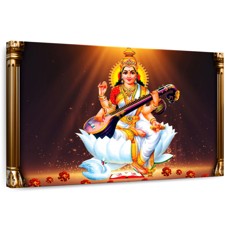 Adella Saraswati With Instrument, 8" H x 12" W