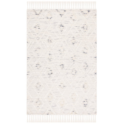 Tapis gris / ivoire en laine, en jute et en coton tissé à la main Hindelang
