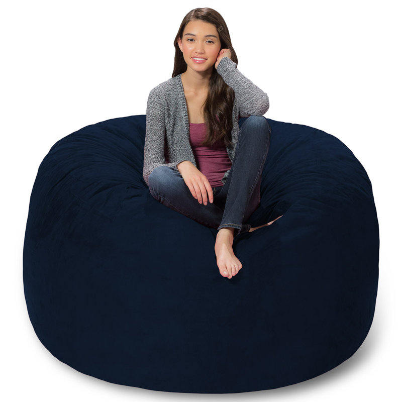 Bean Bag Chair - Shredded Memory Foam Filled Round Furniture Bean Bag Chair with Removable and Machine Washable Cover - Breton Bean Bag Sofa Lounger with Soft Micro Fiber Cover - Multiple Colors, Multiple Sizes and Fabrics