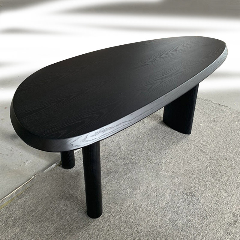Tables de salle à manger en bois massif noir Specialty, H 29,53 po x L 86,61 po x l 35,43 po