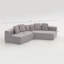 Canapé modulaire spacieux en velours gris moelleux