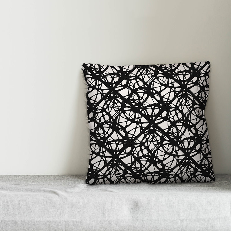  Coussin Dash, 16 po x 1 po, Géométrique noir 2