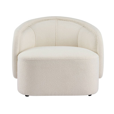 Amanda Curved Boucle Accent Chair
