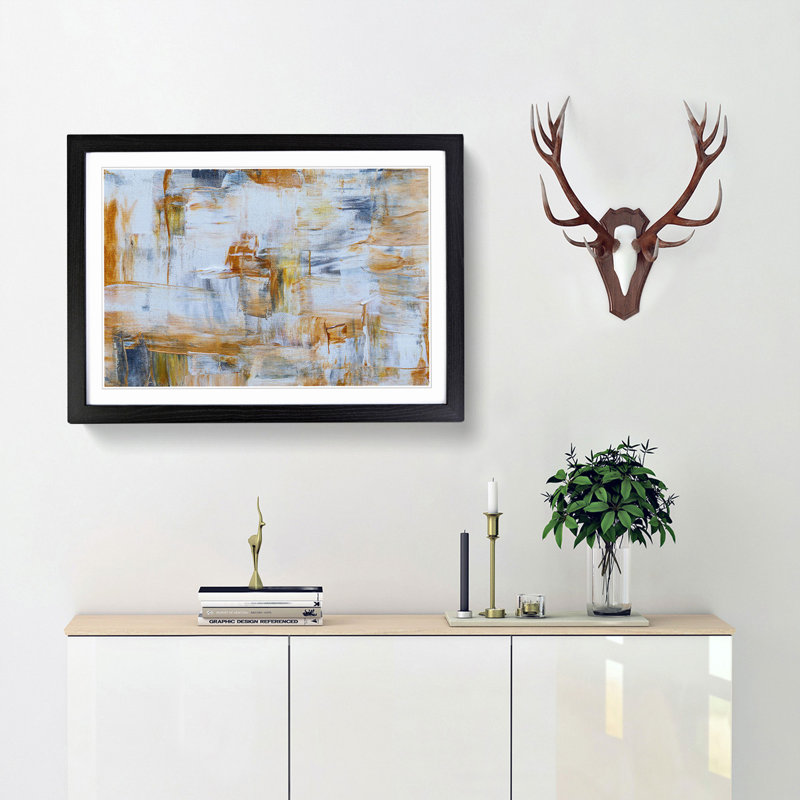 Abstract Vol.370 by S.Johnson - Framed Print, 27cm H x 36cm W x 2cm D, Black Framed