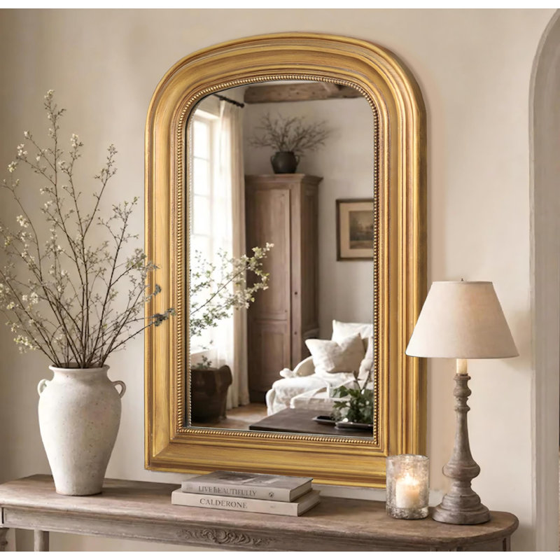 Decorative Wall Mirror with Wooden Frame