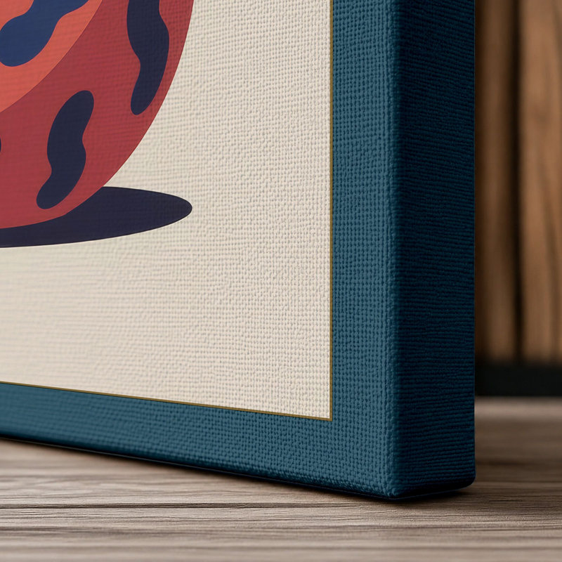 Question Mark Kettlebell Modern - Wrapped Canvas, 18x12 - 45.7 x 30.5 cm, Teal Border
