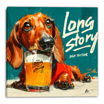 «Long Story Pup», art mural sur toile tendue