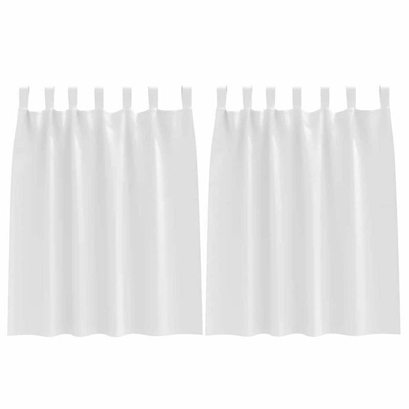 Curtains With Curtains 2 Pcs Polyester, 140cm Width x 140cm Drop, Pure White