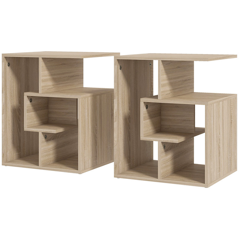 Camarato 45 cm W Particle Board Bedside Table, Brown