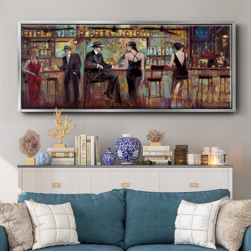 Happy Hour- Framed Canvas, 24" H x 60" W
