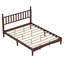 Grand lit plateforme en bois avec tête de lit en forme de gourde, lit plateforme de style rétro avec support en lattes de bois-158324662