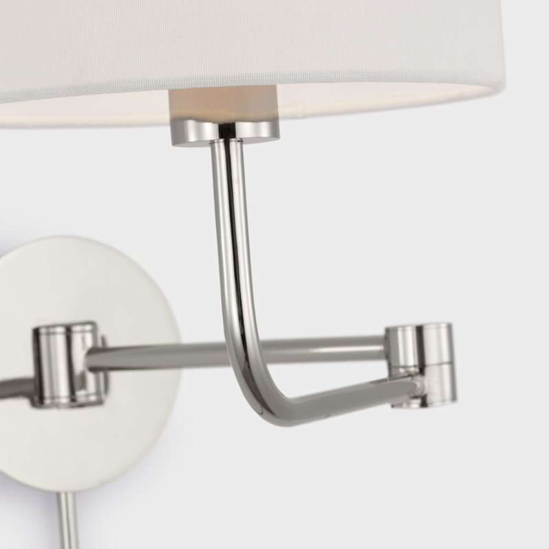 Go Lightly 1 - Light Swing Arm, Polished Nickel, Linen