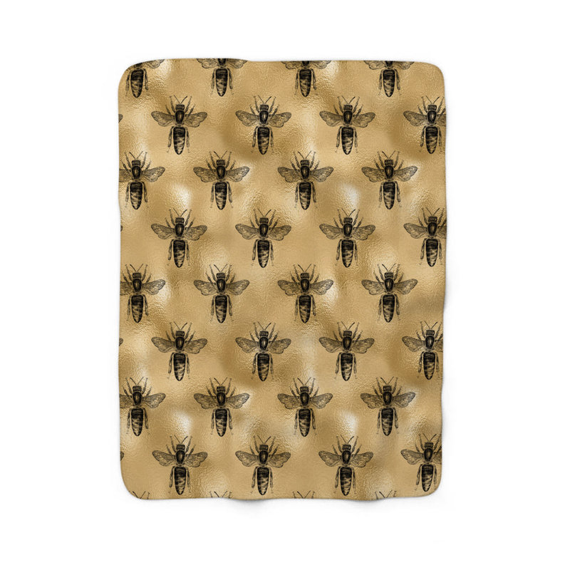 Amber Honeybee Serenade - 1 pièce Sherpa Premium, Lit simple