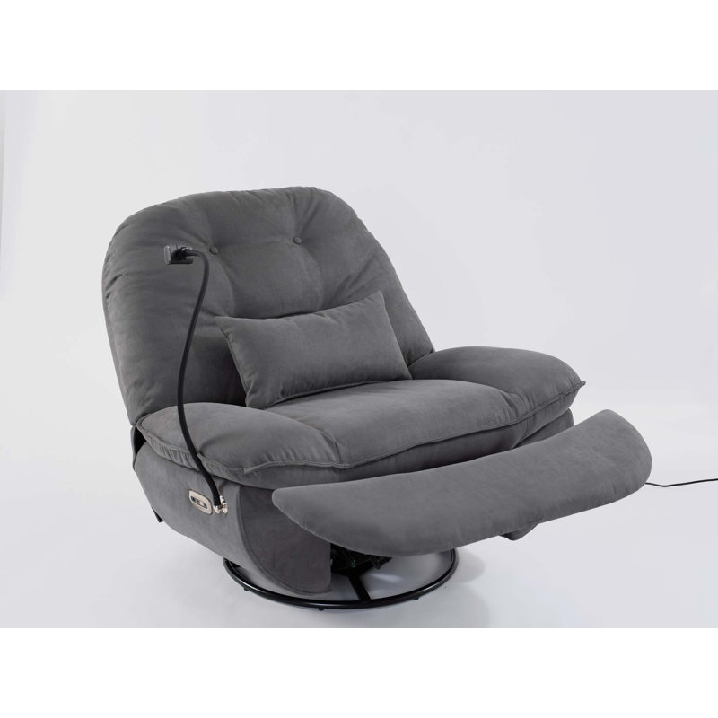 Faux Leather Recliner, Gray Faux Leather