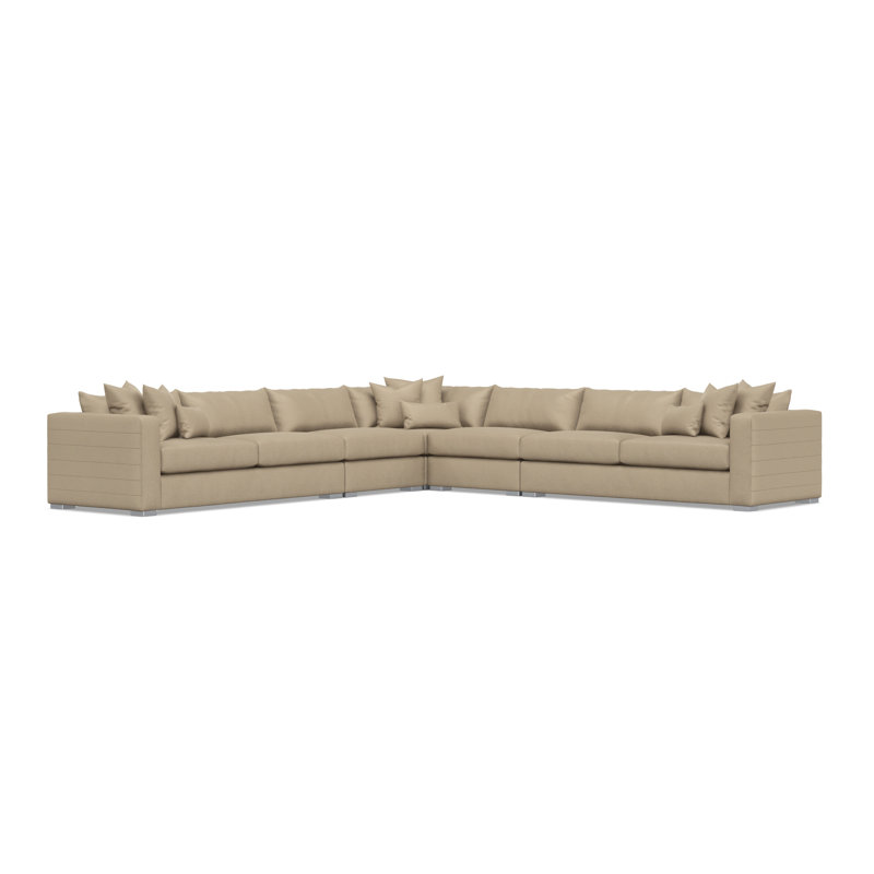 Sectional, 32.5" H x 157" W x 157" D, Tan Polyester
