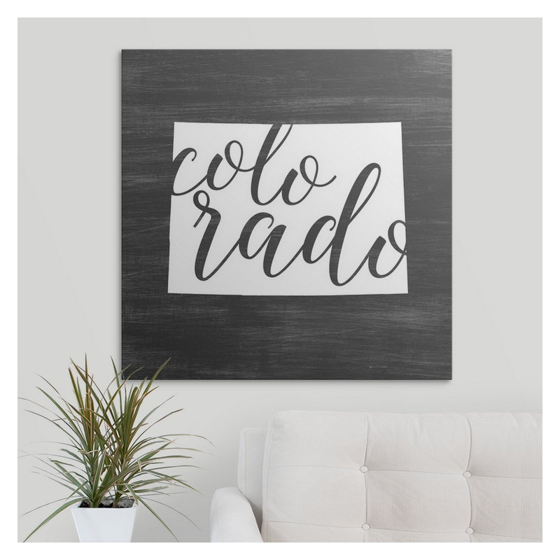 Home State Typographie Colorado - impression d'art textuel, Toile, H 35 po x l 35 po x P 1,5 po