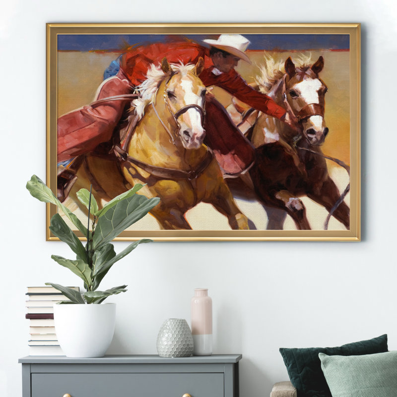 «Nabbed», peinture sur toile encadrée, Doré, H 30,5 po x l 42,5 po x P 1,5 po