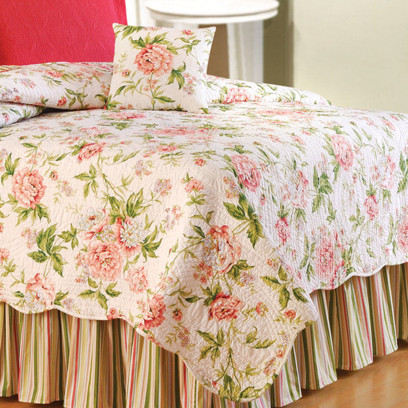 Housse de couette rose Brianna, Grand lit