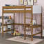 Lit mezzanine simple tapissier avec bureau Kimmberly