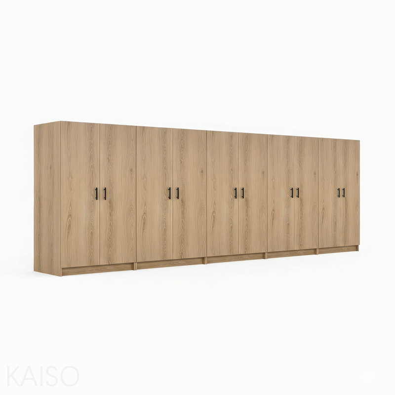 Oak Multi-Purpose Utility Storage Cabinet (5-Piece Set), Oak