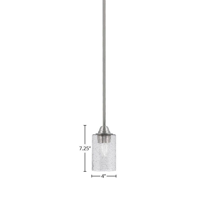Luminaire suspendu suspendu Paramount avec verre fumé 4 po, Nickel brossé