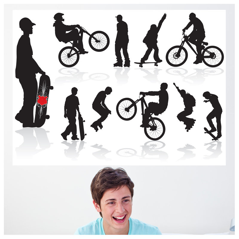 Décalcomanie murale silhouettes extrêmes, H 43,5 po x l 60 po