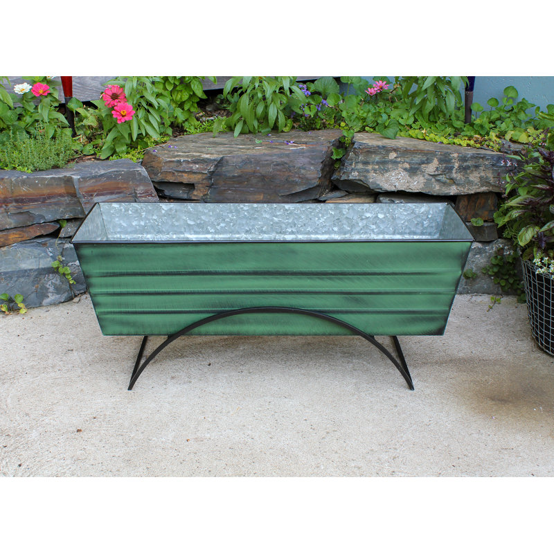 Oberdan Metal Planter, Green