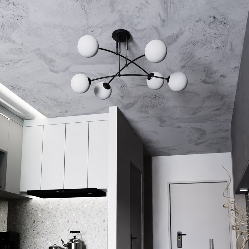Pamplona Glass Flush Mount, Black