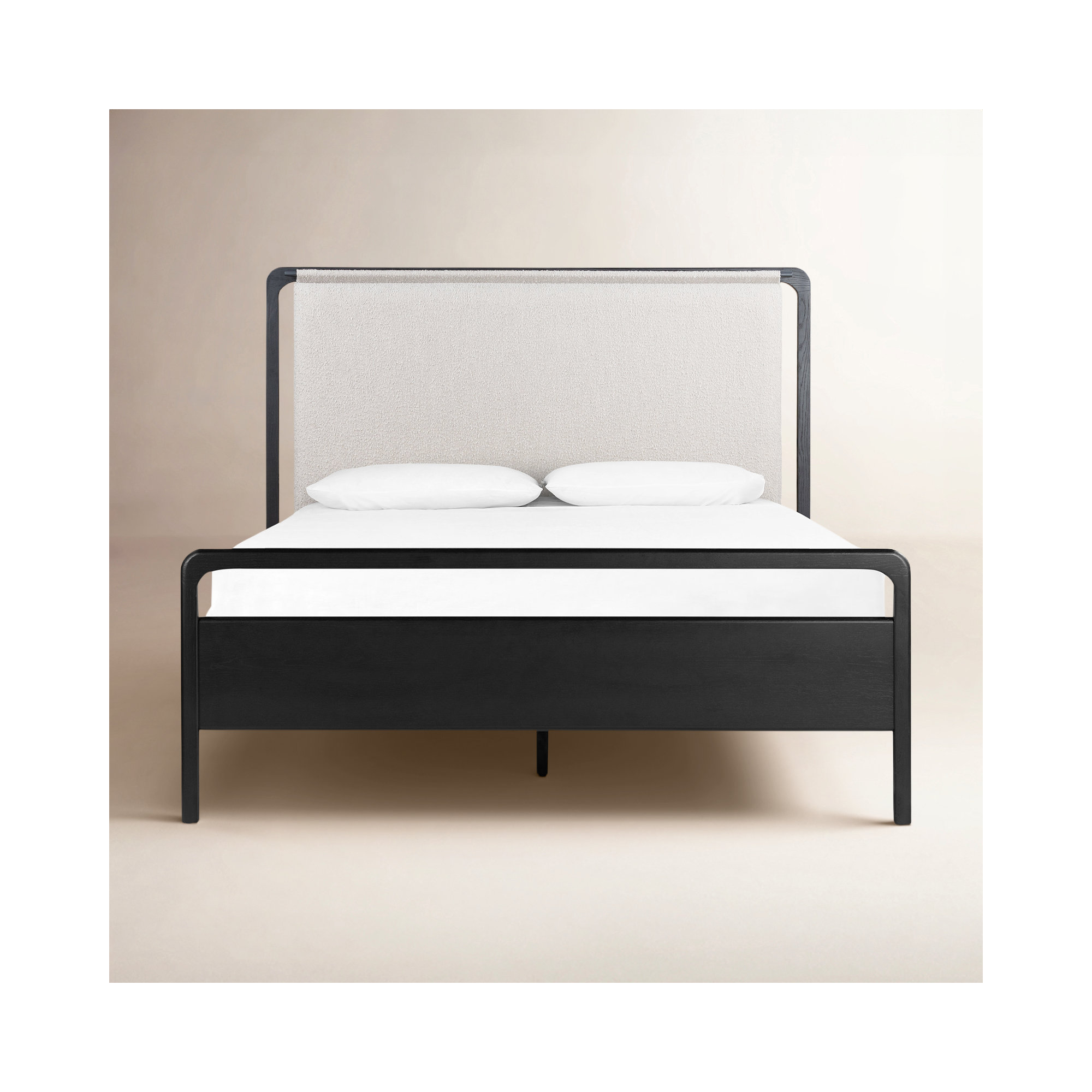 Karsten Upholstered Bed, Knoll Sand/Ebony Oak Veneer, King