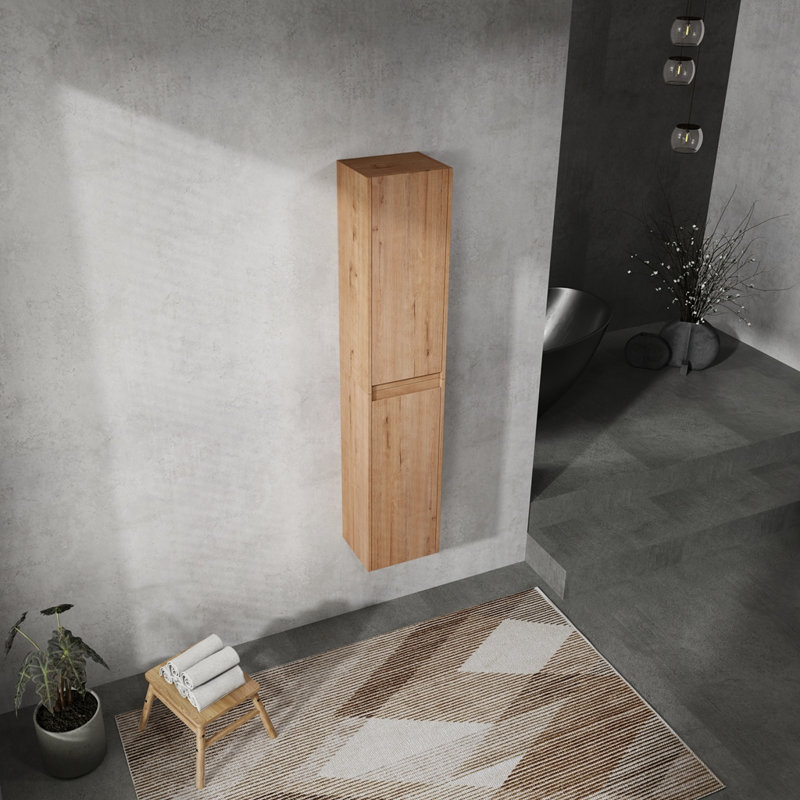 Armoire latérale de salle de bain 12 po, 2 portes à fermeture douce, conception à fixation flottante