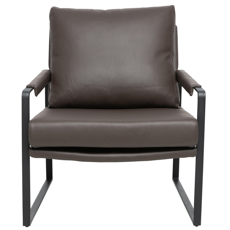 Fauteuil l 27,5 po, Similicuir brun