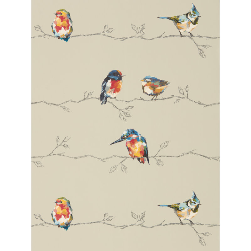 Perisco Wallpaper, Coral/Lemon