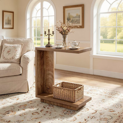 Multipurpose C Style Wooden Furniture Doubles As Living End Table And Bedroom Bedside Nightstand