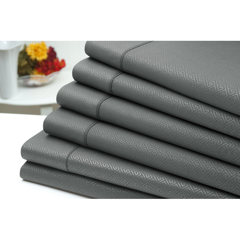 Ensemble de draps 6 pièces US, Ensemble de draps simple + drap + 1 taie d'oreille, Gris