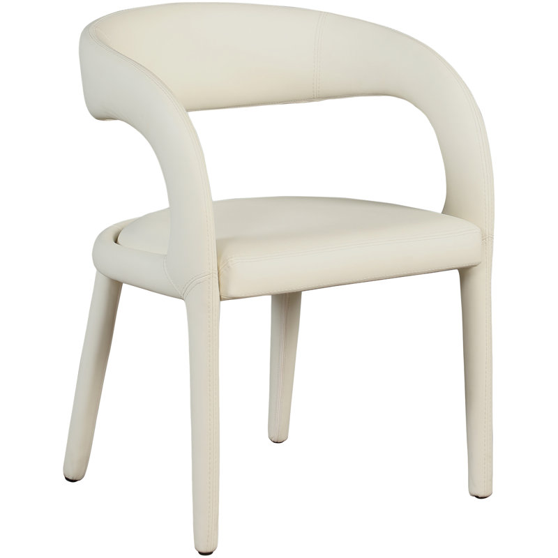 Chaise en similicuir Sylvester, Cuir crème végétalien