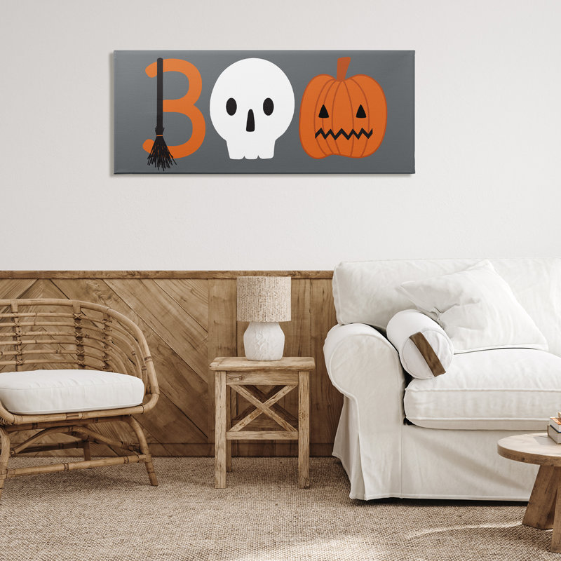 Boo, typographie amusante d'Halloween, design par Sazerelli Designs, H 20 po x l 48 po