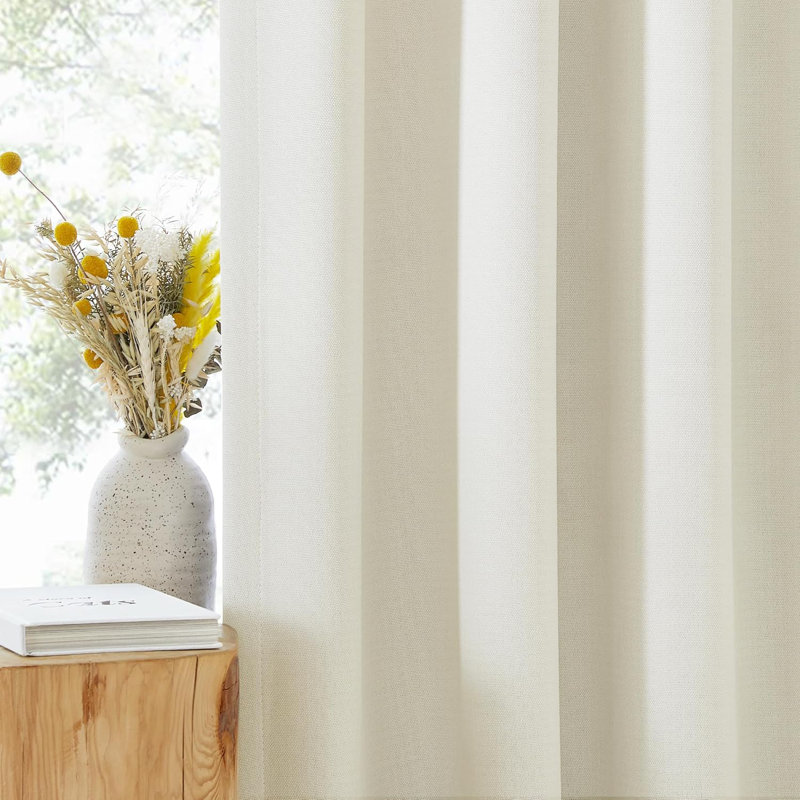 NICETOWN Thick Linen 100% Blackout Curtains 2 Panels, Pinch Pleated Room Darkening Thermal Curtains Sound Reducing Window Treatments for Bedroom/Living Room