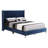 Transitional Full Upholstered Bed In Navy Blue