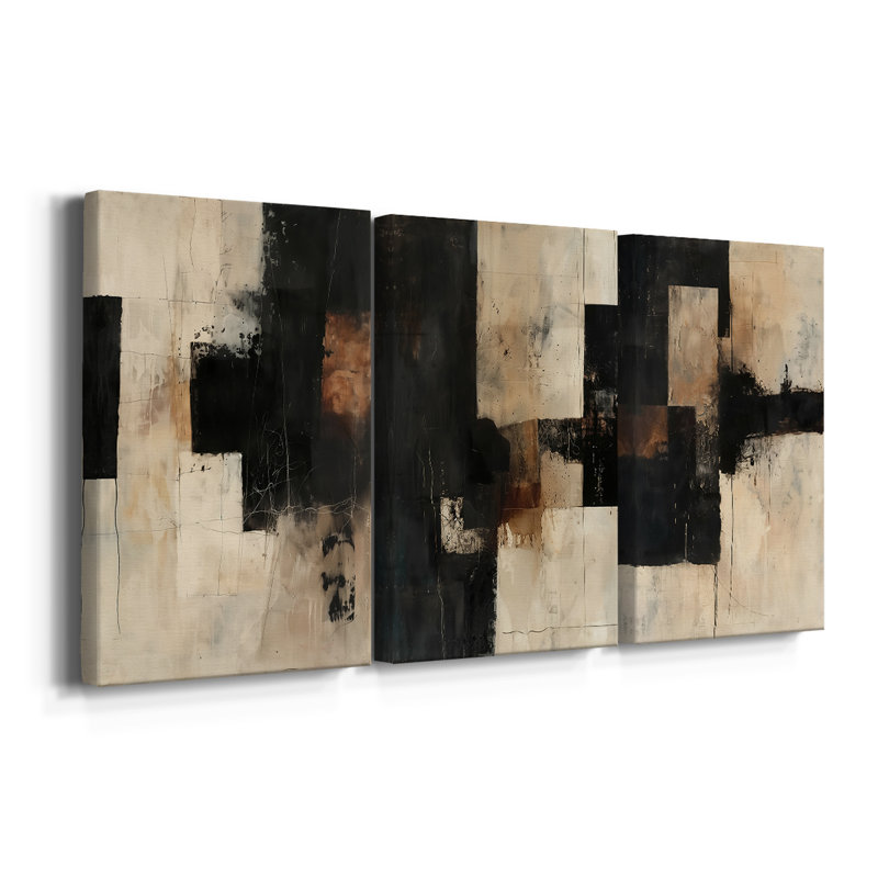 ABSTRACT Series CECLXI - Toile tendue sur mesure - 3 pièces, H 12 po x l 24 po
