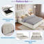Chenille Platform Bed With Hydraulic Storage System And Upholstered Headboard-1573870879-1573870865
