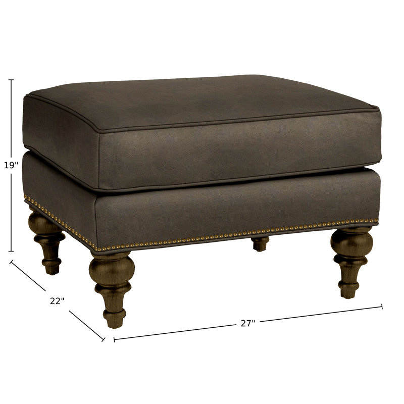 Repose-pieds rembourré Tandre, Cuir véritable brun