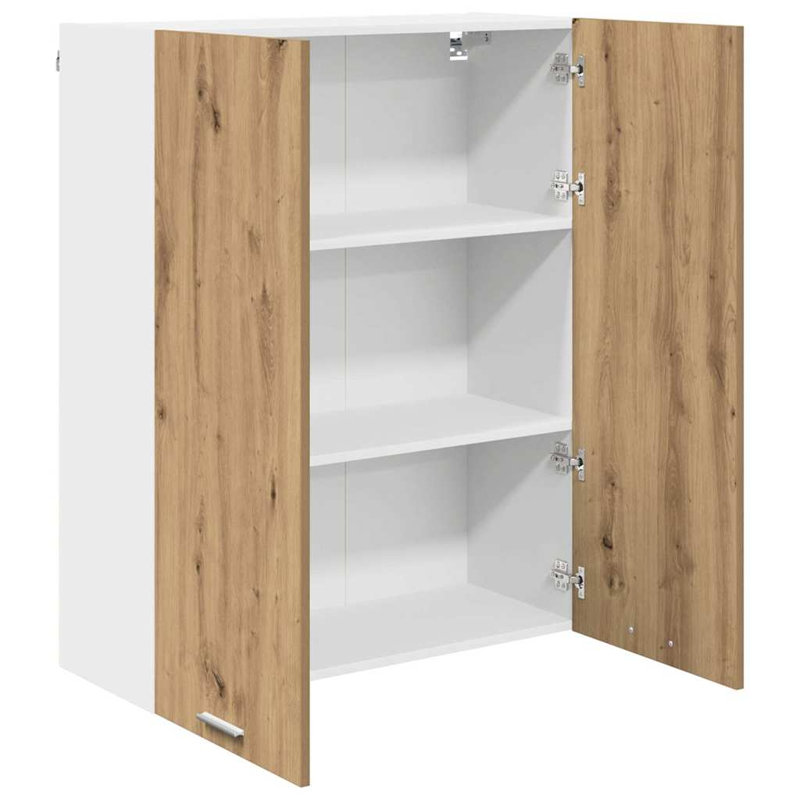 Vidaxl Hanging Cabinet Riga White 60 X 31 X 100 Cm Engineered Wood, Artisan Oak, 100cm H x 80cm W x 31cm D