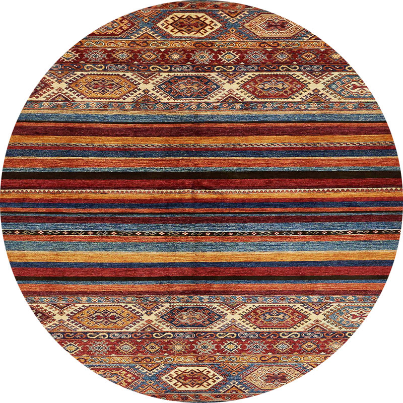 14 - Tapis abstrait moderne 597, Rond 8 pi